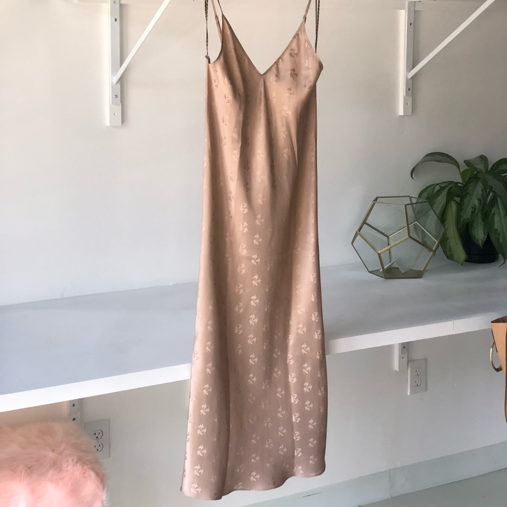 Silk Cami Slip Dress in Blush